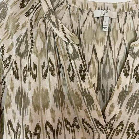 Joie Addy B Fatigue Silk Ikat Pullover Blouse - Picture 7 of 9